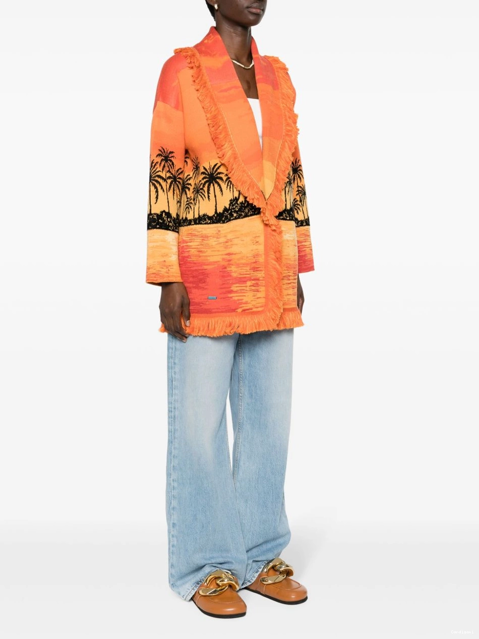 Cheap Women sunset-print Keralda Alanui cardigan 0327